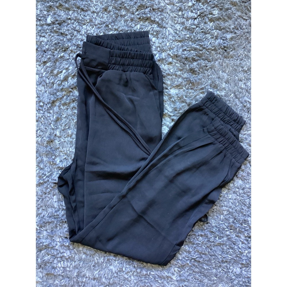 Lulus Women Small Black Drop Polyester Joggers